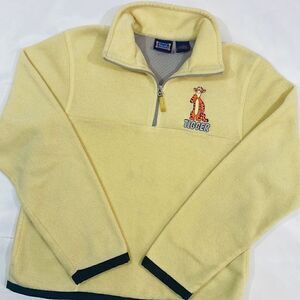 Vintage Disney Tigger Embroidered Fleece Quarter Zip Sweater